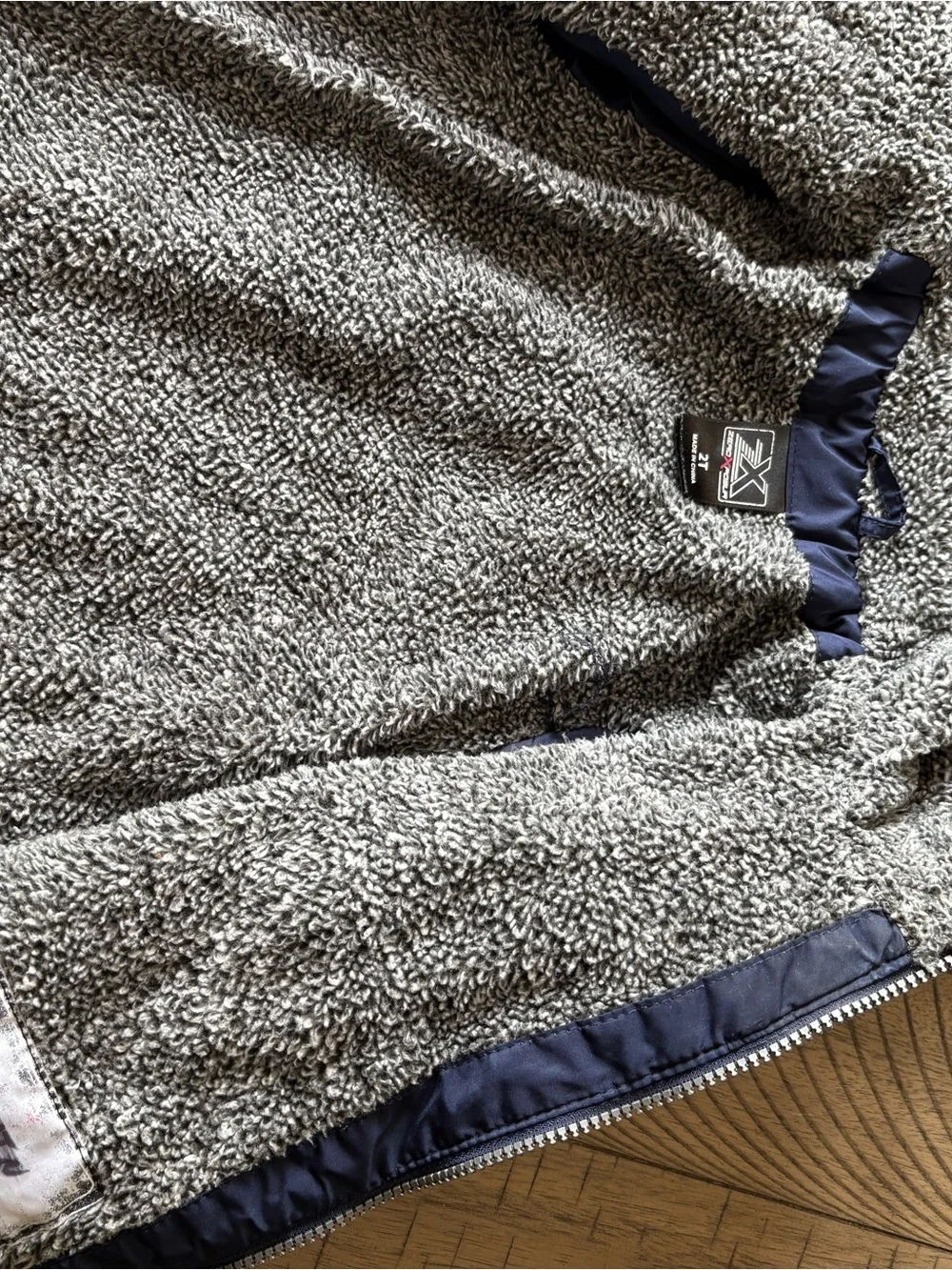 ZeroXposur Navy, Gray & Lime Green Quilted Hooded Puffer Jacket - Kids